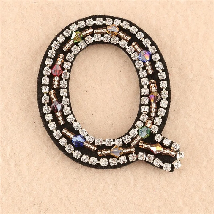 4  Fashion Crystal Patches For Clothing Badge DIY Iron On letters Patch Sewing Accessories A-Z Rhinestone English Alphabet Patches
