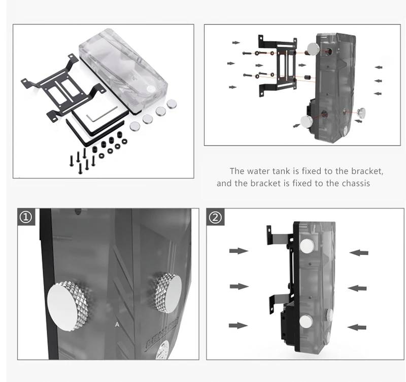Bykski B-TK180-DDC/B-TK220-DDC, квадратные резервуары, Матовый акриловый насос-бачок