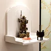 Wooden Wall Shelf Shrine Buddha Rack Pine Buddhist Altar Sculpture Collection Display Wood Carving Crafts Home Decor Accessories 5