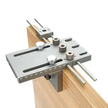 

3 in 1Set Aluminum Alloy 6/8/10/15mm Self Centering Dowelling Jig Woodworking Drill Guide Locator Kit Dowel Drill Guide Tool