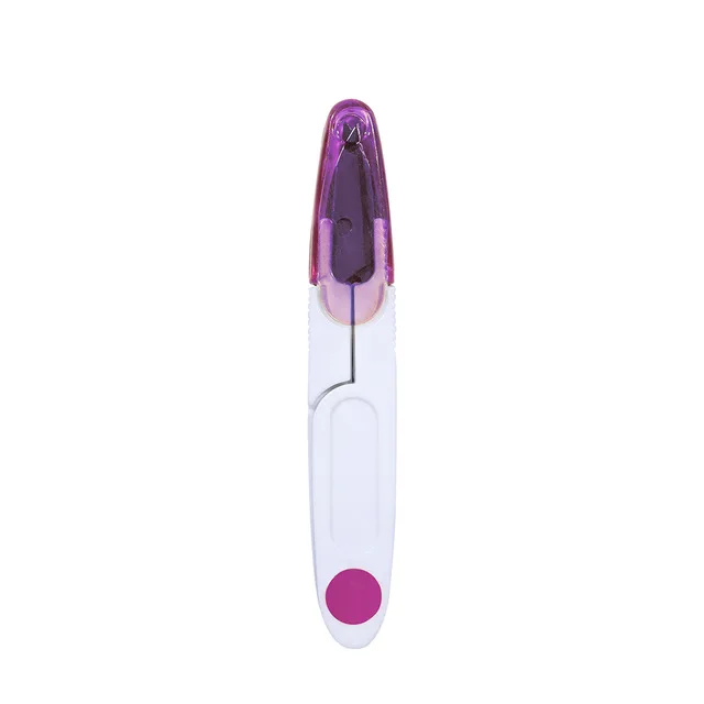 MIUSIE 1 шт. ножницы для пряжи пластиковая ручка Защитная крышка портновские ножницы резьба инструмент для резки вышивки переносной резак мини весна U форма - Цвет: Purple