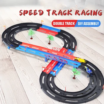 

Electric Rail Car Toy Children's Racing Puzzle Assembly Track Variety Of Diy Free Assembly Double Track Racing Double Track Toy