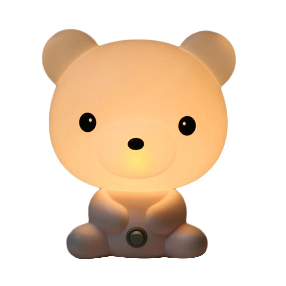 Настольная лампа для чтения, милый детский светодиодный ночник s, уникальный мультяшный светильник в форме панды для спальни, ночной Светильник 5*20*18 см, штепсельная вилка Европейского/американского стандарта - Испускаемый цвет: polar bear
