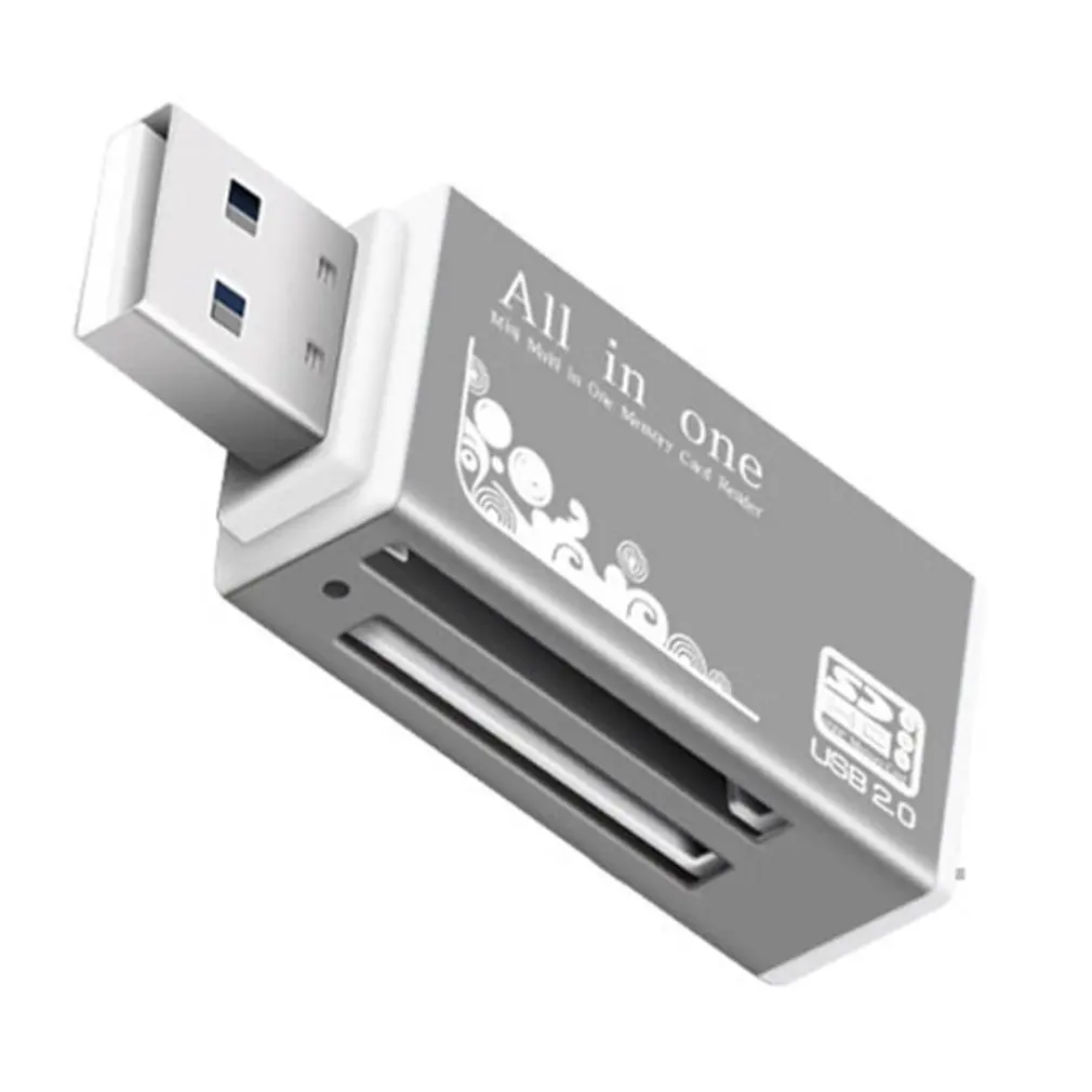 4 в 1 Micro USB 2,0 кард-ридер usb адаптер для Micro SD карты TF M2 MMC MS PRO DUO кардридер - Цвет: sliver