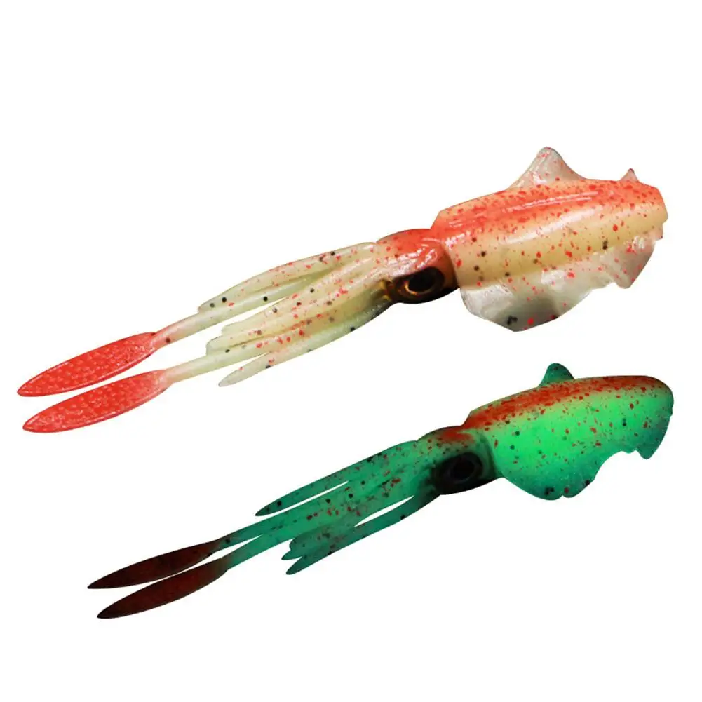  10cm 6.8g Fishing Artificial Glow Lifelike Lure Wobbler Soft Lead Squid Long Tail Skirt Fish Swim O