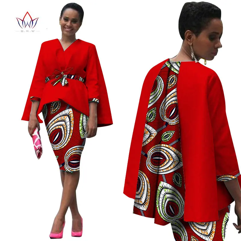 Женский комплект из двух предметов кофта и юбка с принтом в африканском стиле WY809