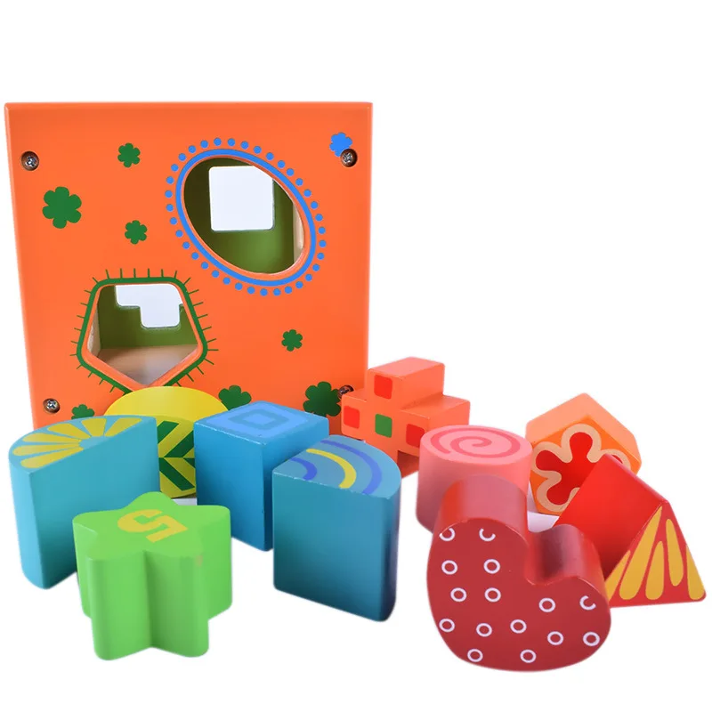 

Wooden Children Shape Cognitive Matching Building Blocks Colorful Intelligence Box Infants Educational Toy