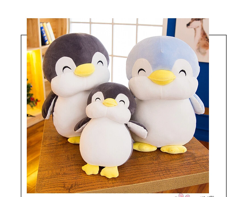 Новые Мягкие толстые плюшевые игрушки, пингвин, заполненная кукла животного из мультфильма, модные детские милые девочки, Рождественский подарок на день рождения