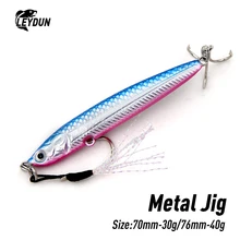 

LEYDUN Long Metal Jig Fishing Lures 30G 40G Drag Slow Cast Jigging Spoon Shore Casting Artificial Baits Saltwater Fishing Tackle