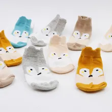 5 пар/лот, Детские Носки с рисунком лисы, мягкие детские носки для девочек, хлопковые носки для новорожденных мальчиков
