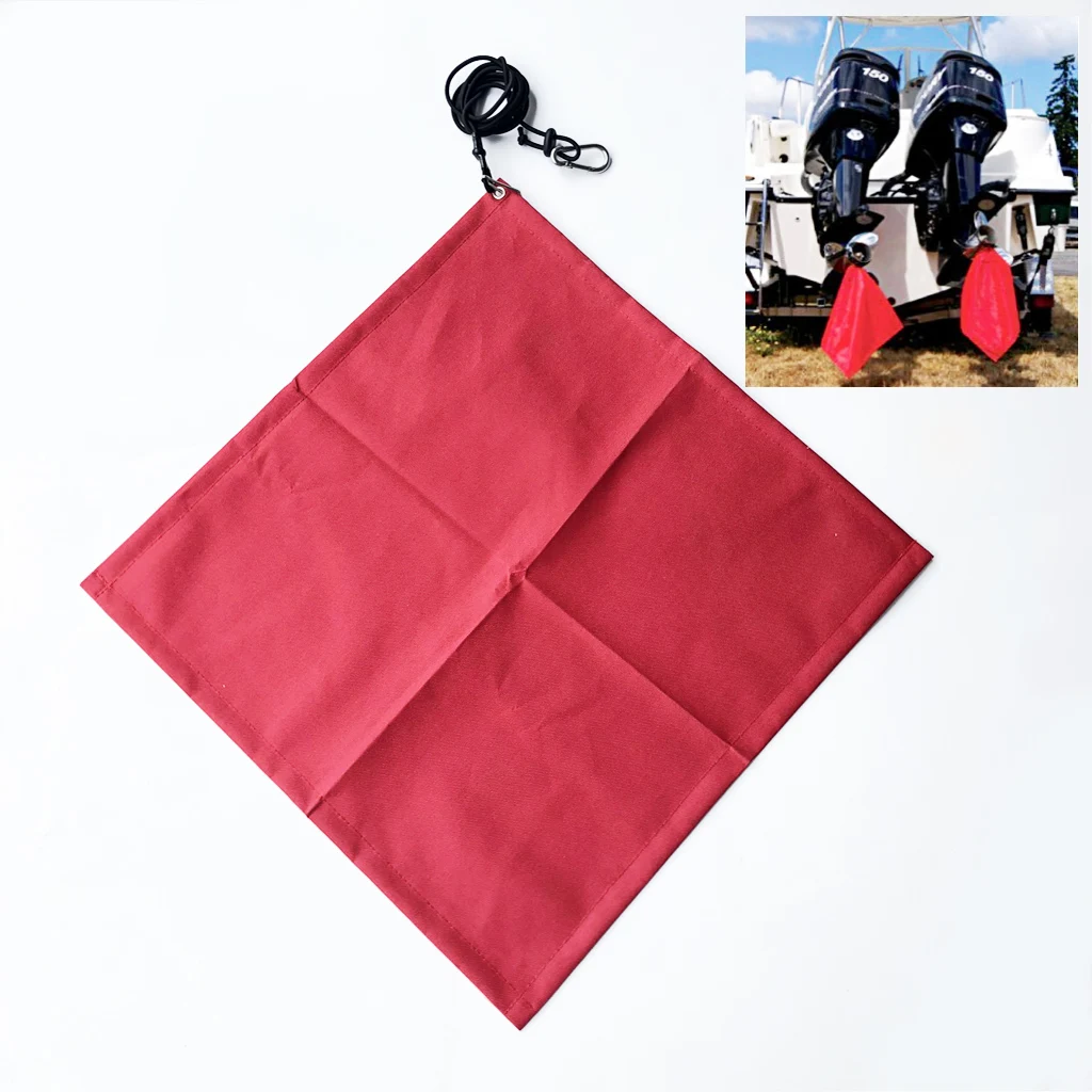 Performance Red Flag Kayak Boat Flag Marker Safety Travel Flag 45 x 45cm Red
