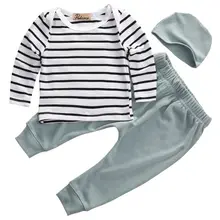 

UK 3pcs Newborn Baby Boy Kids Infant Tops Pants Hat 3pcs Outfits Set Clothing