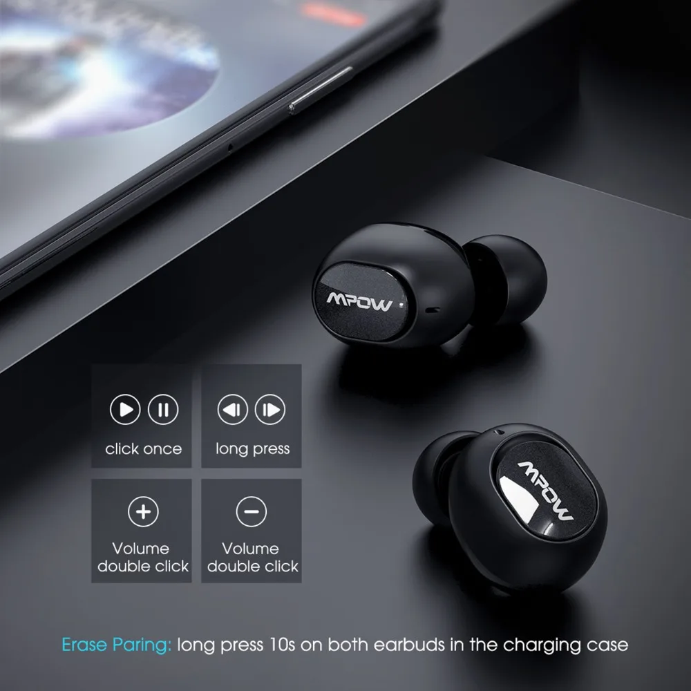 Upgraded TWS Wireless Earbud Bluetooth 5.0 Support