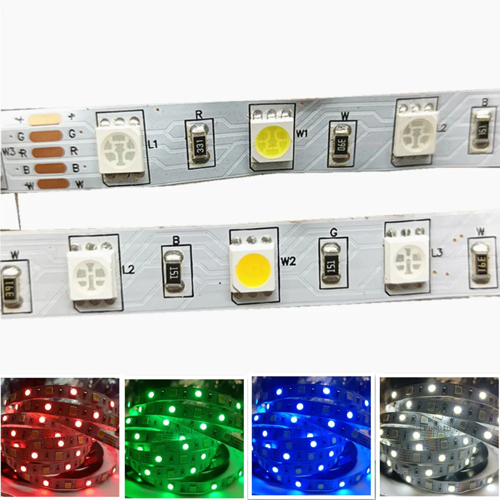 

5m RGBW RGBWW LED Strip Light,DC12V 24V SMD 5050 60leds/M Flexible RGB +( White/Warm White) SMD 5050 led strip