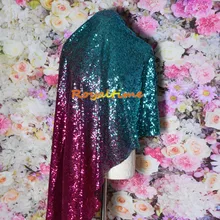 Royaltime бирюзово-фуксия 3 мм шифрование блесток градиентная Сетка кружево ткань вечернее платье шоу ткань вечерние свадебные платья ткань