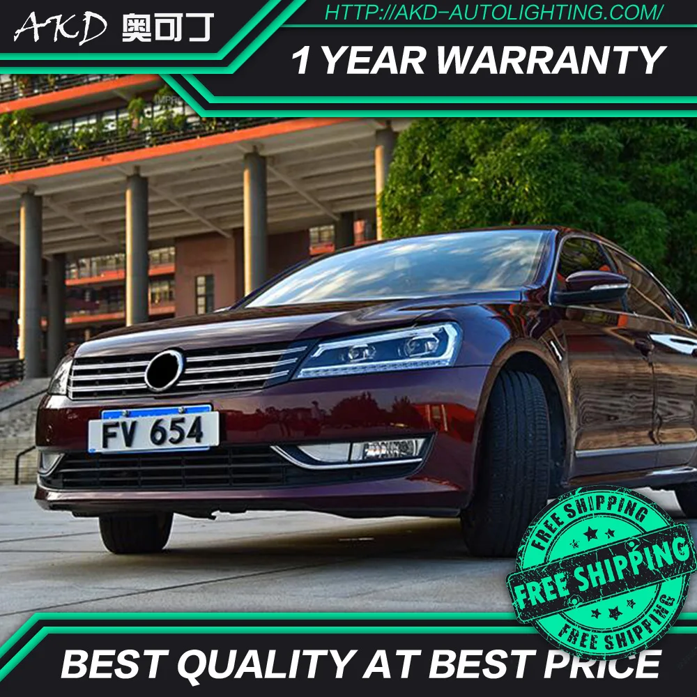 AKD тюнинг автомобильных фар для VW Passat B7 US Verson светодиодные фары DRL ходовые огни Bi