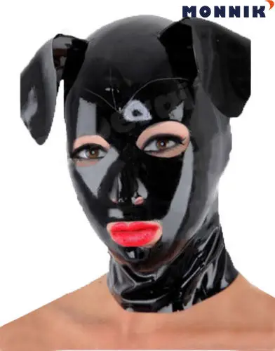 

MONNIK latexRealistic Latex Mask Sexy Rubber Unisex Hood with Cute Ear for Catsuit Wear