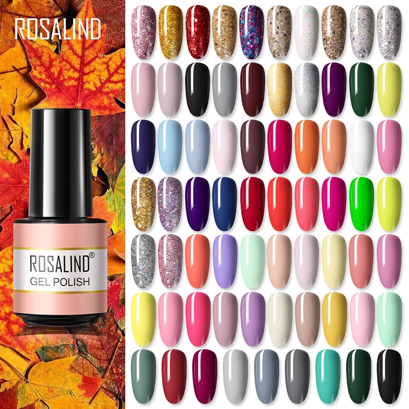 Nail Polish ROSALIND Gel Polish 7ML Color Gel Nail Polish For Manicure Soak Off Varnishes Base Top Matte Coat Semi Permanent Nail