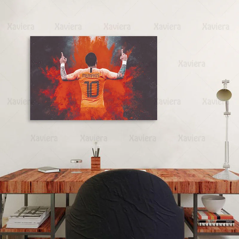 

Memphis Depay Hd Back View Canvas Painting On The Wall Football Player Sports Series Art Posters and Pictures Room Decoration