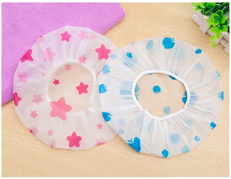 1 Pcs Mrosaa Color Random Dot Waterproof Shower Cap Thicken Saunas Bath Hat Bathing Cap for Women kids Hair Protective Cap