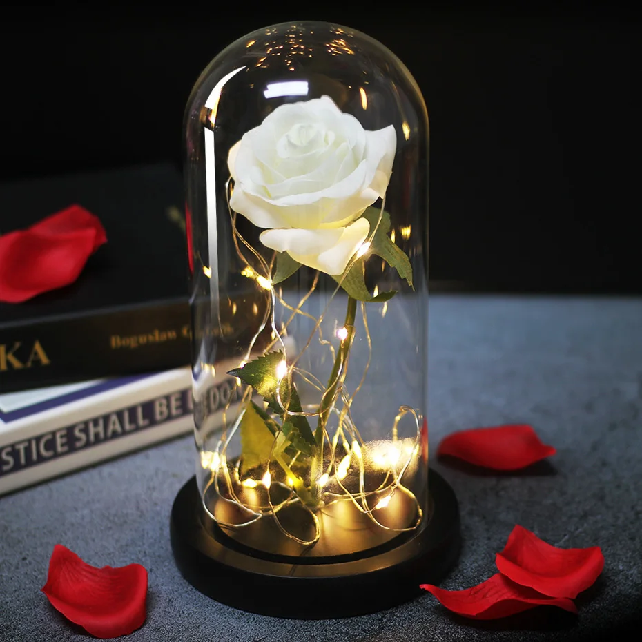 Романтический, вечный и люминесцентный Маленький принц, Вечные розы для рождественских подарков, украшения семьи и искусственные цветы - Цвет: 08
