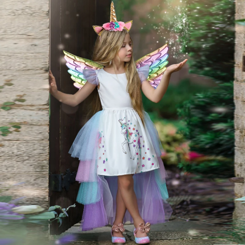 reservorio Círculo de rodamiento Pino Vestido de unicornio de colores para Halloween, disfraz para niña, fiesta  de Cosplay, tutú, vestidos de princesa para cumpleaños, 2022|Vestidos| -  AliExpress