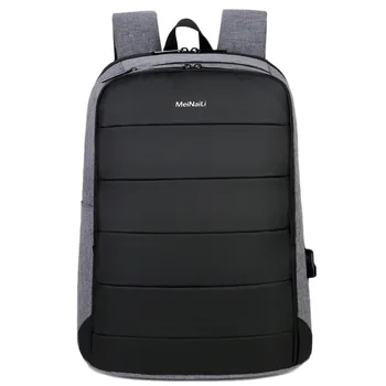 

HOT-Mei Nai Li Business Men's USB Charing 15.6 Inch Laptop Backpacks Waterproof Anti-Theft Male Travel Backpack Black Smart Back