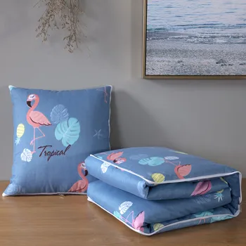

2 In 1 Spandex Cushion Blanket Car Sofa Lumbar Throw Pillow Air Conditioning Blanket Foldable Patchwork Quilt Blanket Bedding