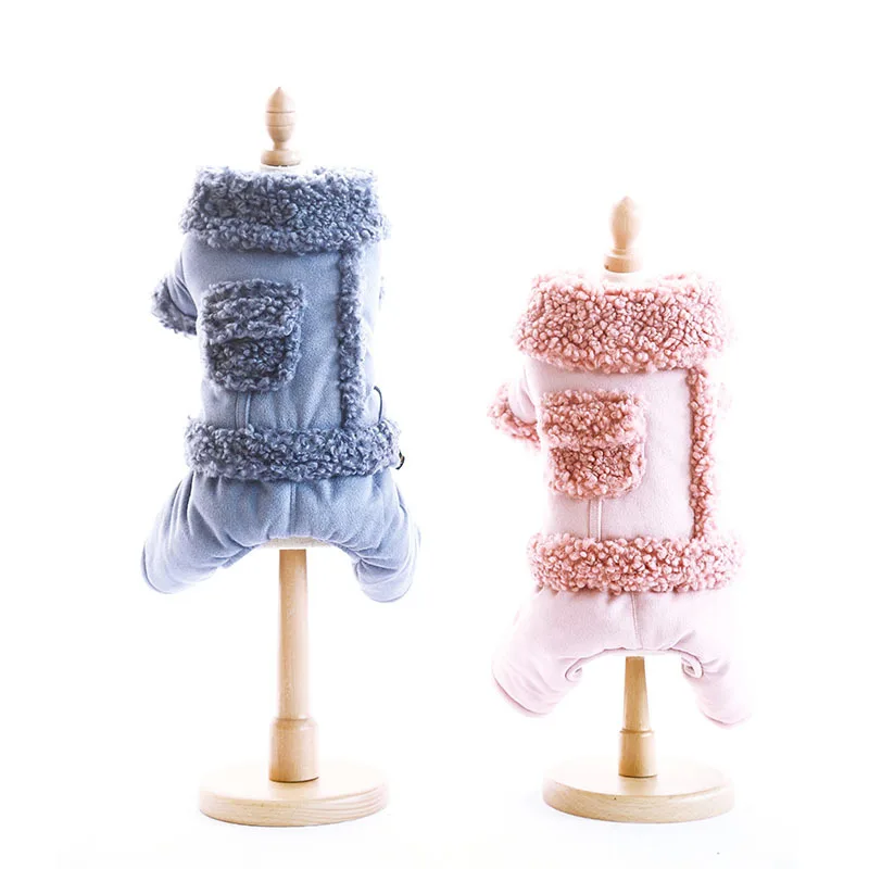 

Pink and Blue Colors S-xxl Sizes Super Warm Clothing for Dogs Four Legs Jumpsuit for Pet Autumn and Winter Cotton Padded Clothes