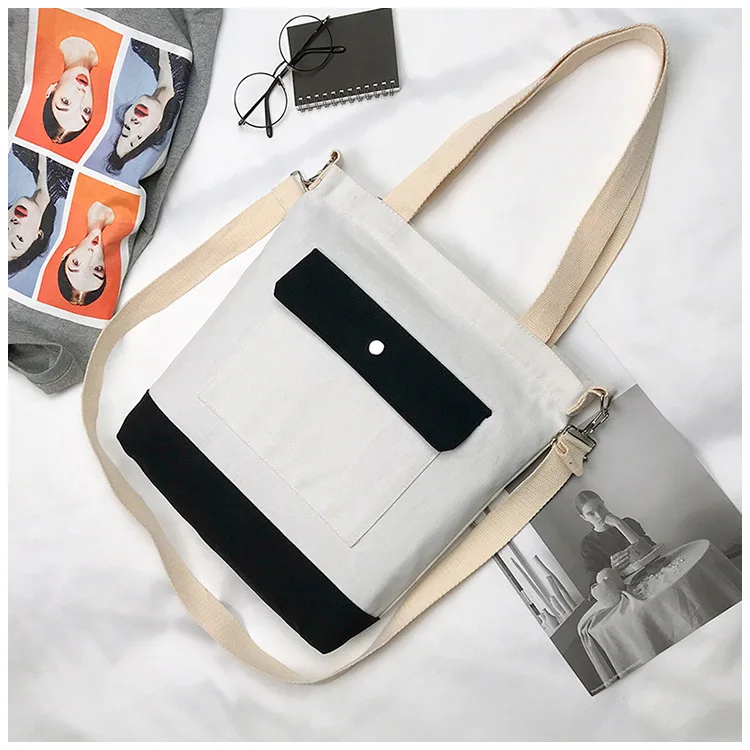 New Style Canvas Bag Women's Shoulder Joint Shoulder Cross-body Versitile Fashion Women’s Canvas Handbag Shopping Bag