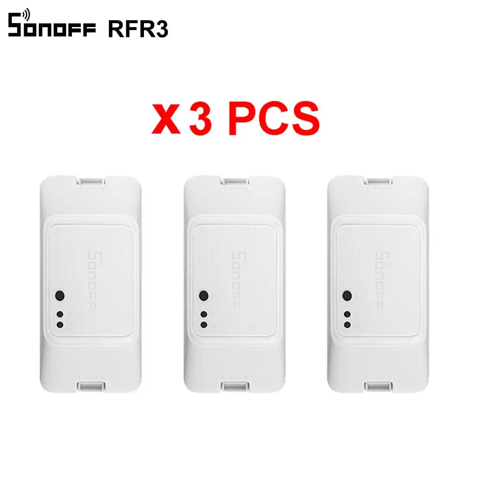 3PCS SONOFF RF R3 3 шт SONOFF RFR3 WiFi переключатель 433 МГц пульт дистанционного управления беспроводные переключатели DIY релейные модули умный дом автоматизация поддержка RM433 - Цвет: 3PCS SONOFF RF R3