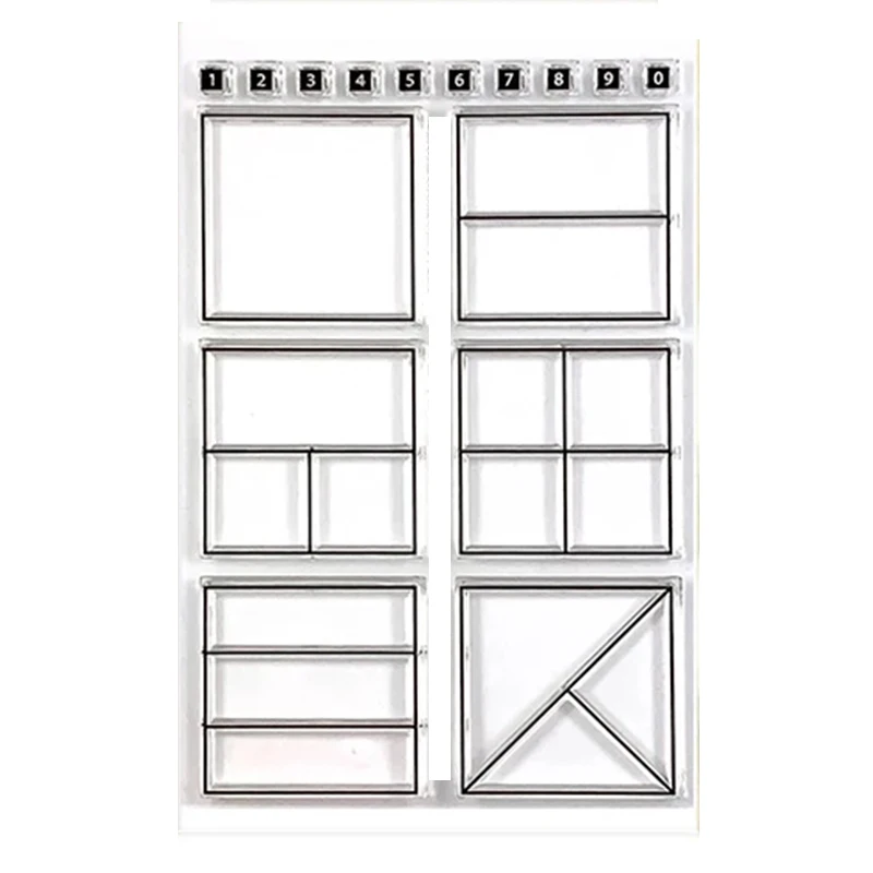 Геометрическая форма металлические Вырубные штампы с прозрачными штампами с номером от 0 до 9 для украшения открыток DIY альбом Новинка