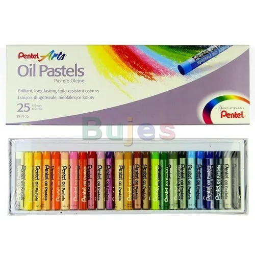 Pentel Arts Oil Pastels - Assorted Fluorescent Colours (Pack of 6