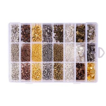 

24 Style Jewelry Making DIY Kit Accessories Lobster Clasps, Screw Eyes Pin, Cord Ends, Ribbon Ends, Jump Rings, Extension Chain