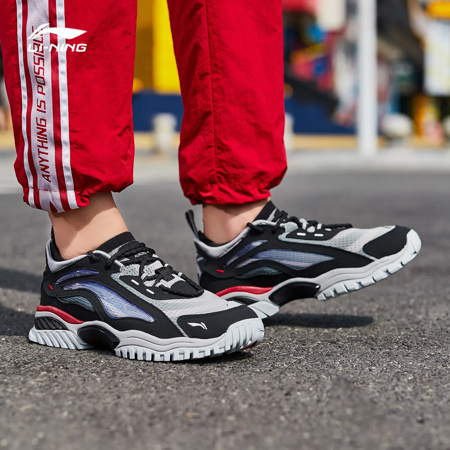LI-Ning/Мужская обувь AURORA WINDWALKER, стиль жизни, кожа, ноская подкладка, Ретро стиль, спортивная обувь, кроссовки для отдыха, AGLP089 JAS19
