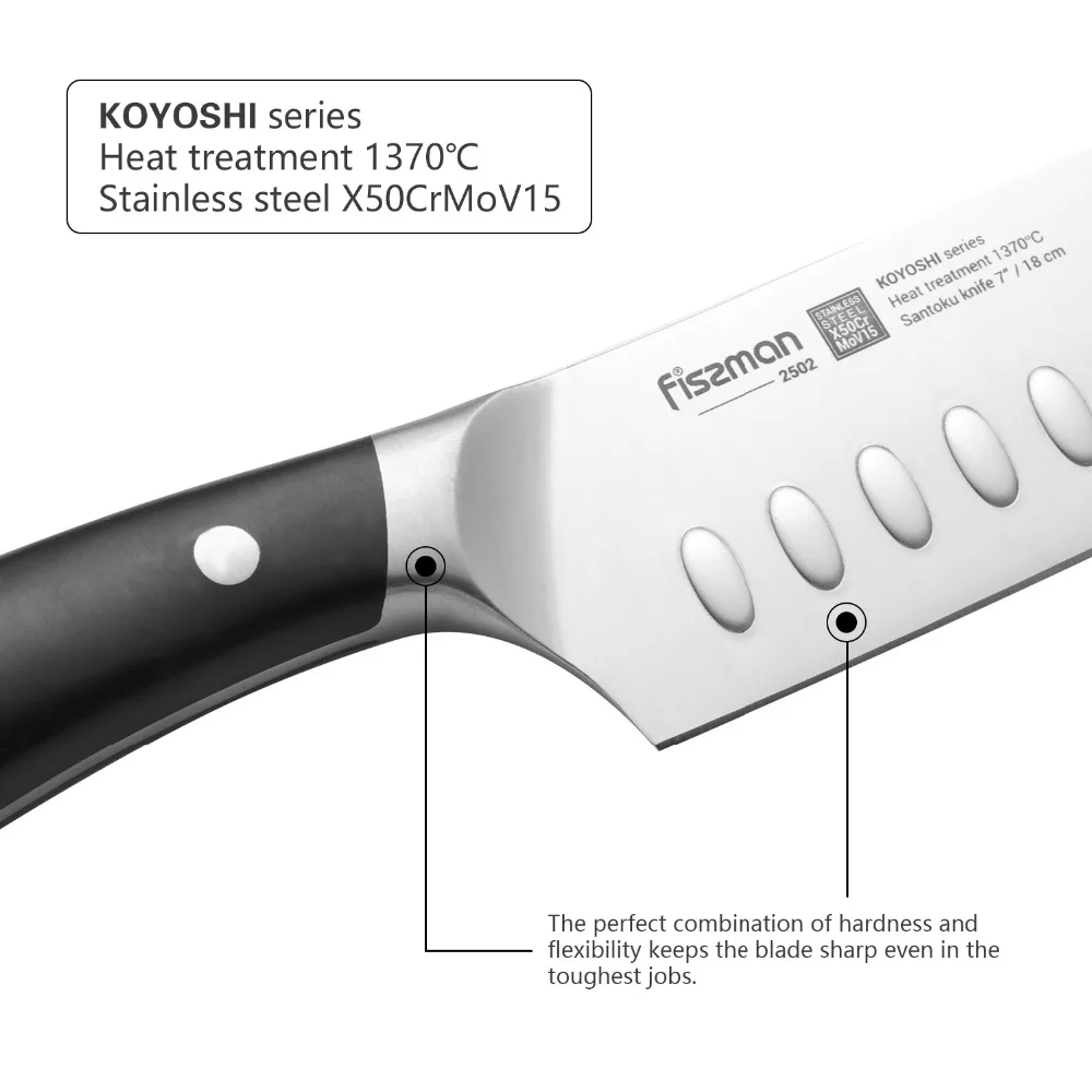 Нож FISSMAN Santoku KOYOSHI серии высокоэффективные кухонные ножи из немецкой стали