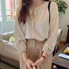 New 2022 Spring Summer Women's Blouses Fashionable Elegant Office Lady Buttons Oversize Dot Korean Style Wild Shirts Tops BL3061 ► Photo 3/6