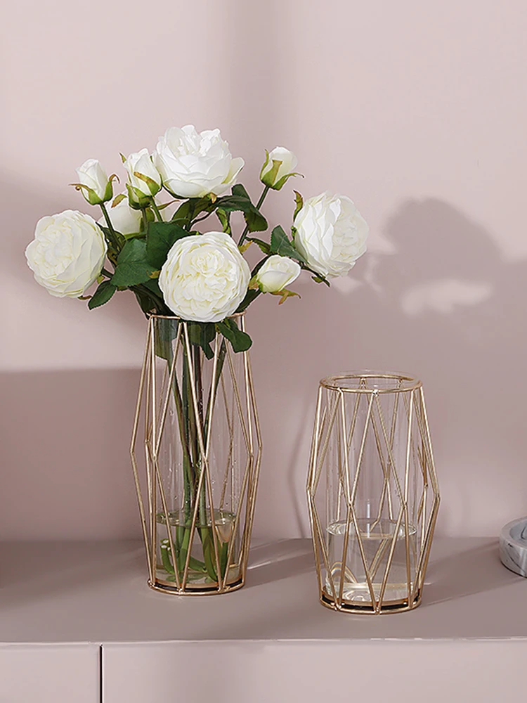 

Creative transparent glass vase Desktop Ornaments Countertop Flower Vases Home Decor arrangement Valentine's Day Christmas Gifts