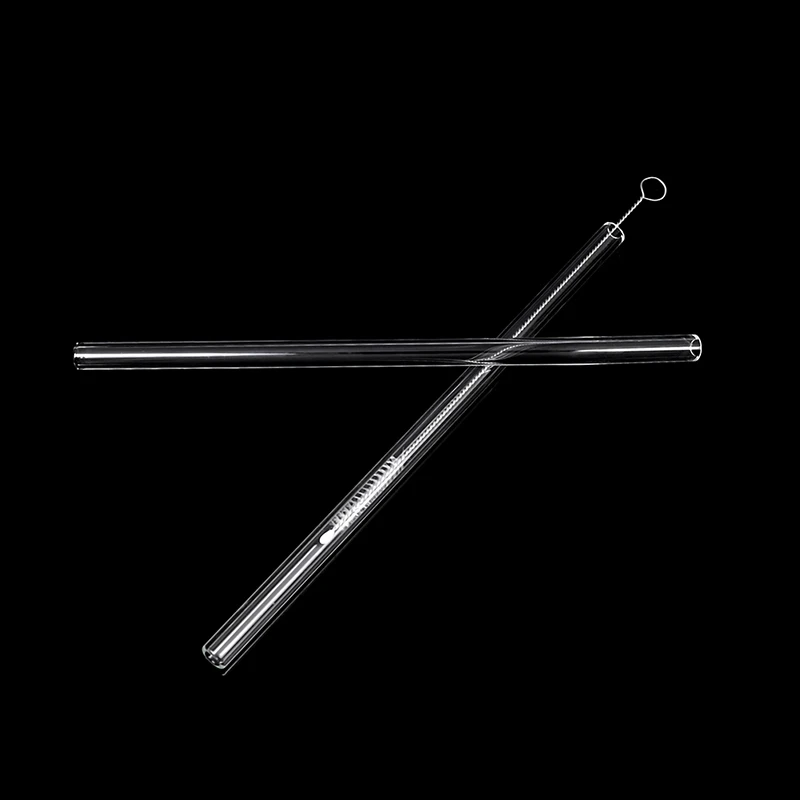 Glass straw set high borosilicate transparent glass straw straight tube elbow milk juice glass straw