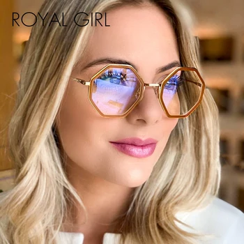 

ROYAL GIRL Irregular Round TR90 Glasses Frame Women Trending Style Transparent Lenses Glasses Customizable Anti-blue Light Ss181