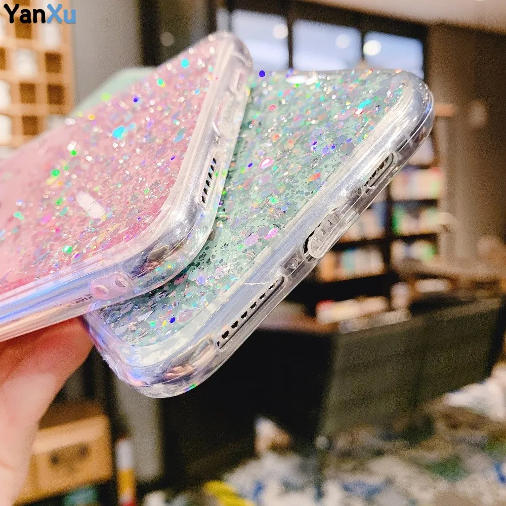 100pcs Glitter Bling Quicksand Case For iphone 12
