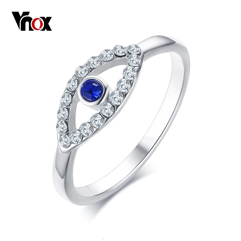 Vnox блестящий синий камень глаз образное обручальное кольцо для женщин Bling CZ камни