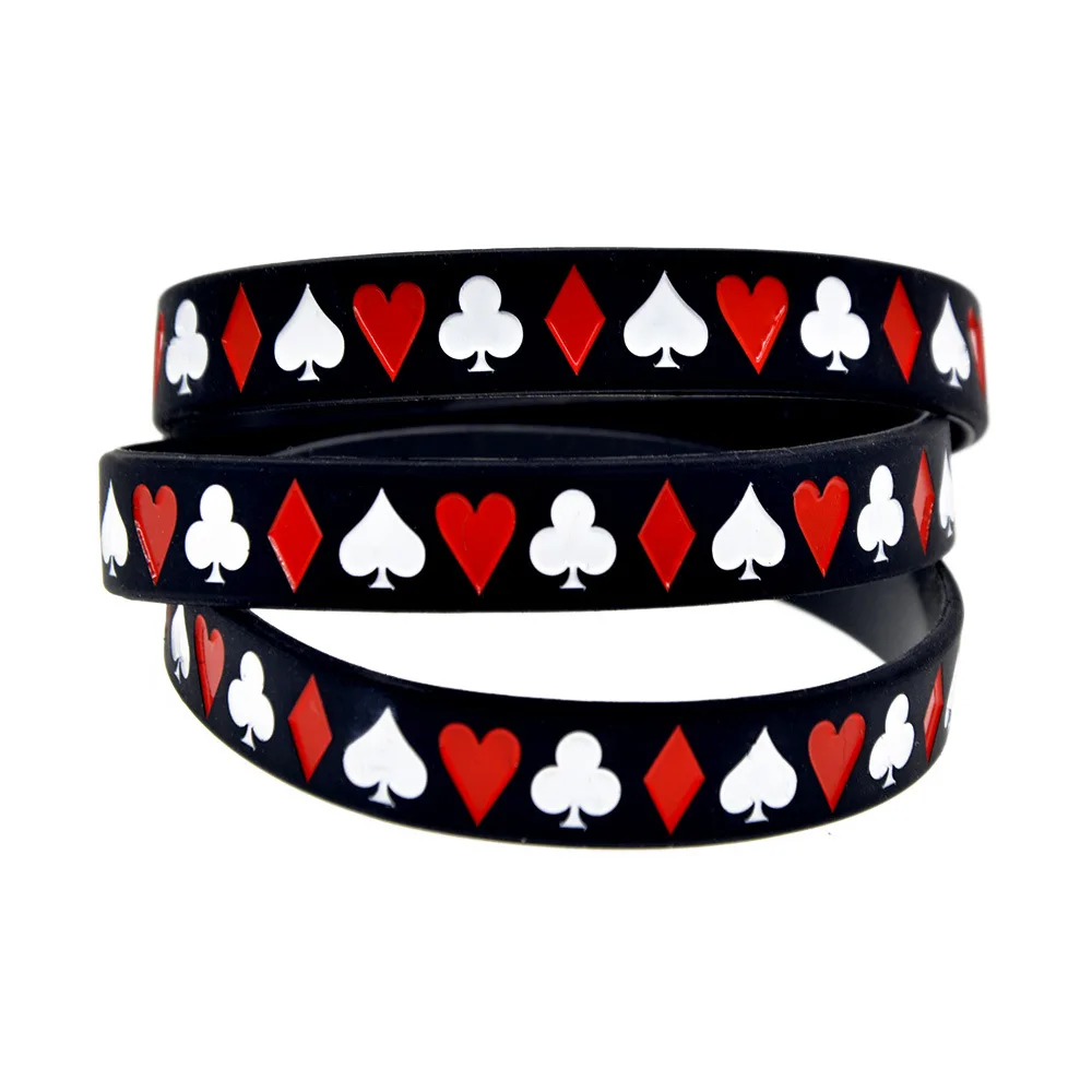 Poker Style Hip-hop silicone wristband For Man And Women