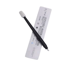 50 шт одноразовая черная ручка для микроблейдинга 0,16 мм 18U 3D Micro Blade с щеточными инструментами Перманентный макияж машина бровей Татуировка