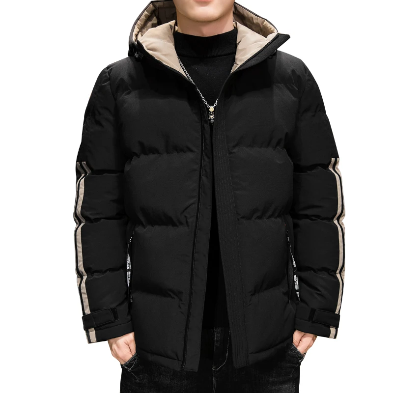 Hooded cotton-padded jacket men 2021 winter new loose down jacket coat shopping daily casual boyfriend warm coat full sleeve