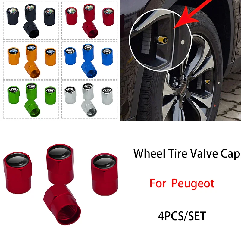 4 шт. колеса Заглушка для шины клапан крышки рулевой колонки Peugeot 107 108 206 207 208 301 308 307