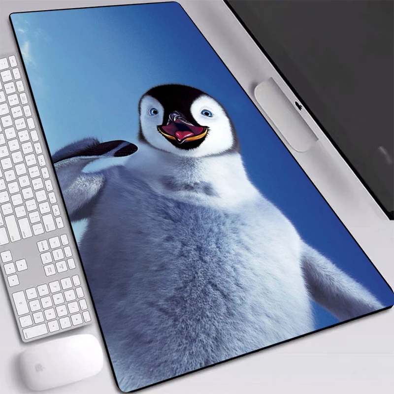 

Animal Penguin Printed Mouse Pad Cute Desk Mats with Natural Softy Rubber Locking Edge Pads for Laptop PC Mice Gaming Mats