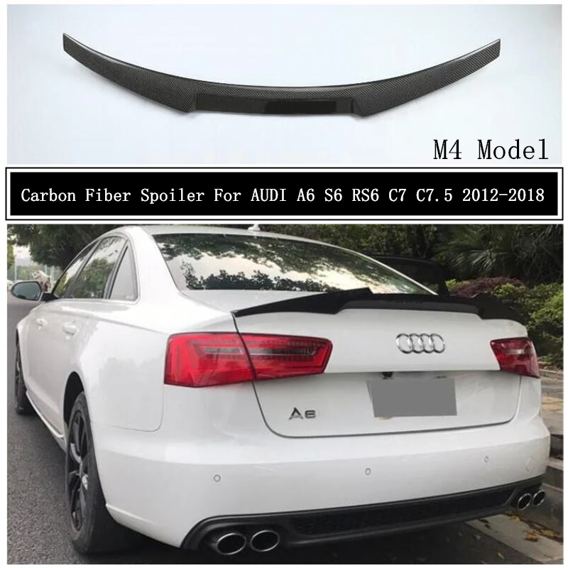 Спойлер из углеродного волокна для AUDI A6 S6 RS6 C7 C7.5 2012 2013 2014 2015 16 17 2018 крыло выступ