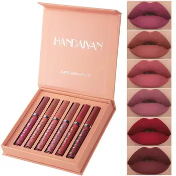 

HANDAIYAn 6Pcs Velvet Matte Liquid Lipstick Waterproof Long Lasting Lip Gloss Tubes Cosmetics Makeup Liquid Lip Stick
