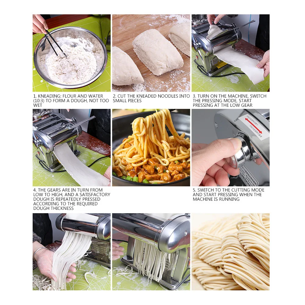 Household Fresh Pasta Machine Noodles Maker Noodle Cutter Four-knife Type Electric Automatic Electric Dough Grinder